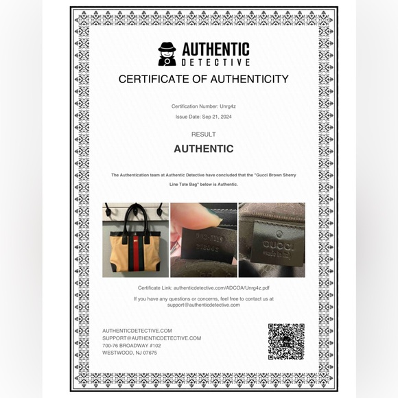 GUCCI Web Sherry Line Tote Bag Canvas Leather Purse- 💎Authenticated 💎 - Picture 2 of 16